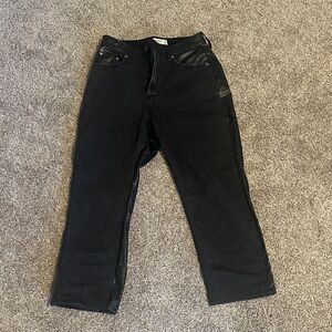 Abercrombie & Fitch Black Denim with Leather Trim